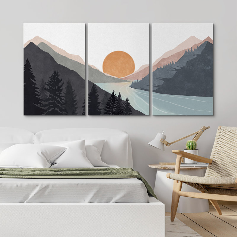 Landscape canvas art Landscape photo Set of nature canvas Mountains large canvas Forest mist canvas Landscape wall newest art Landscape canvas art